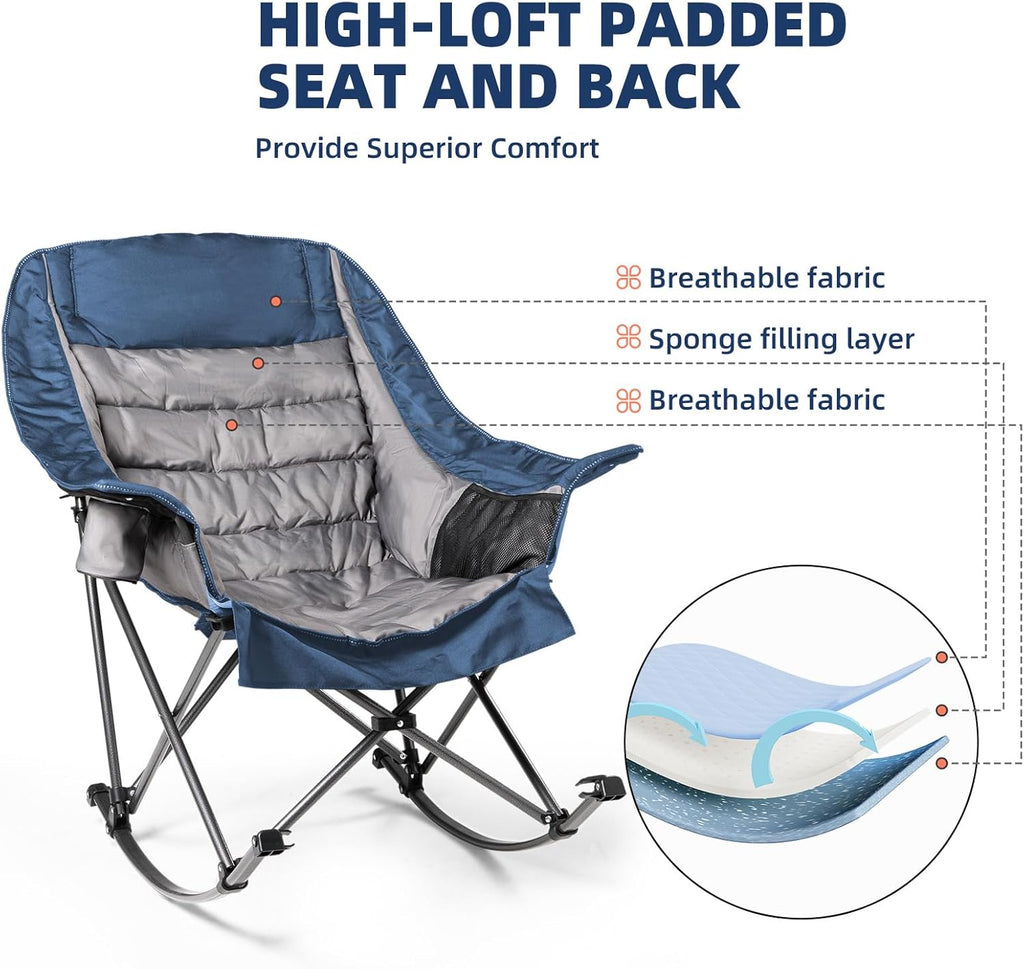 Adult Oversized Rocking Camp Chair