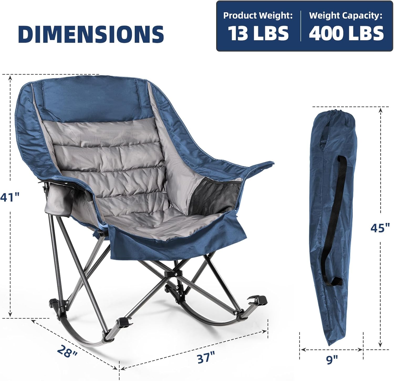 Adult Oversized Rocking Camp Chair