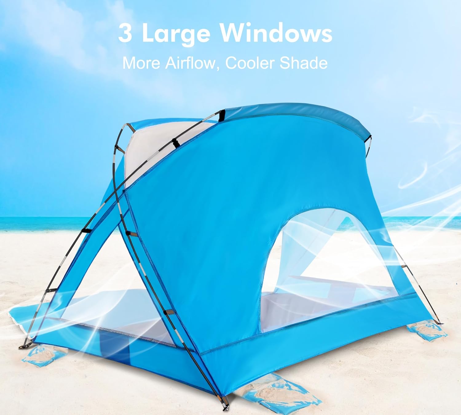 Beach tent, portable sunshade canopy