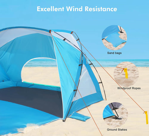 Beach tent, portable sunshade canopy