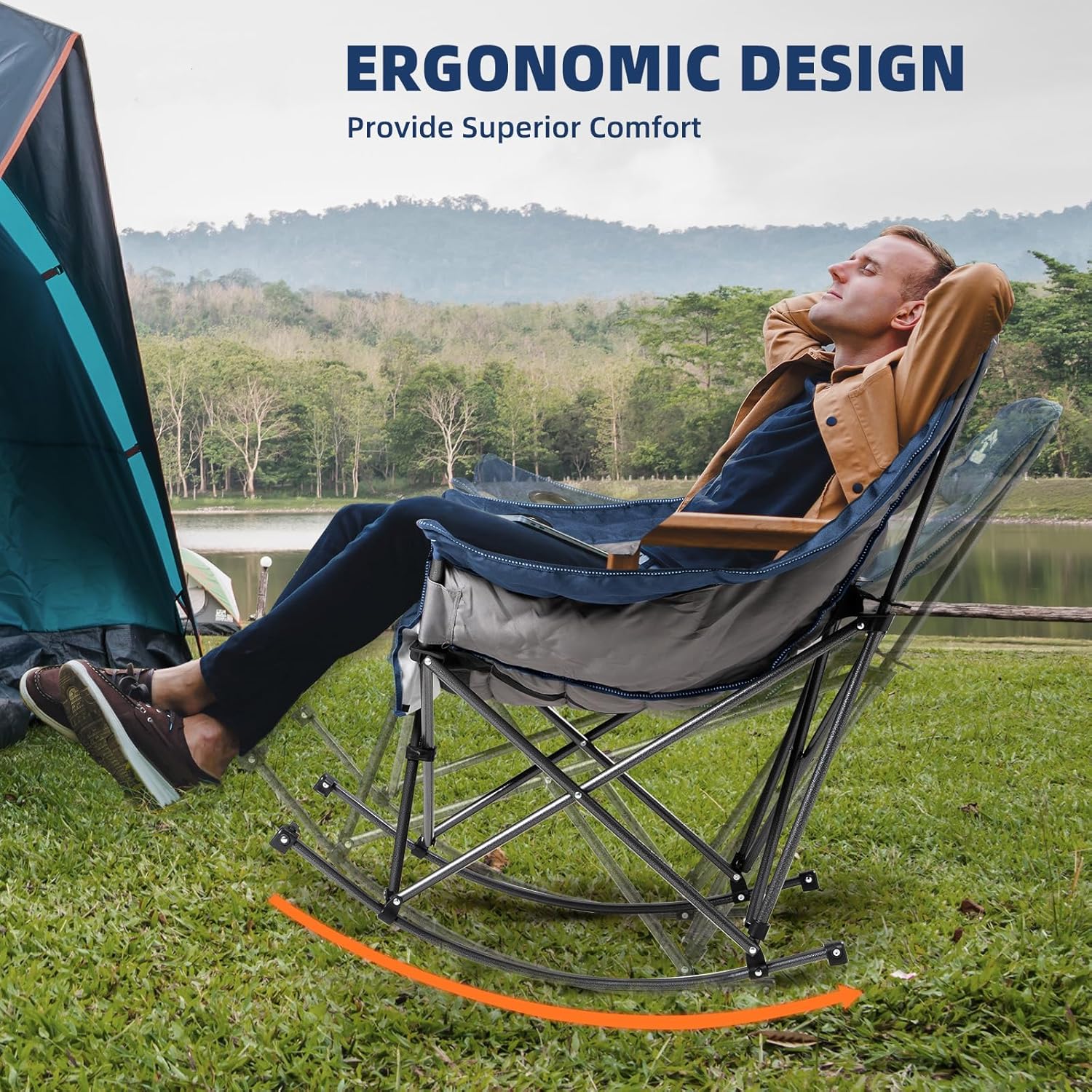 Adult Oversized Rocking Camp Chair