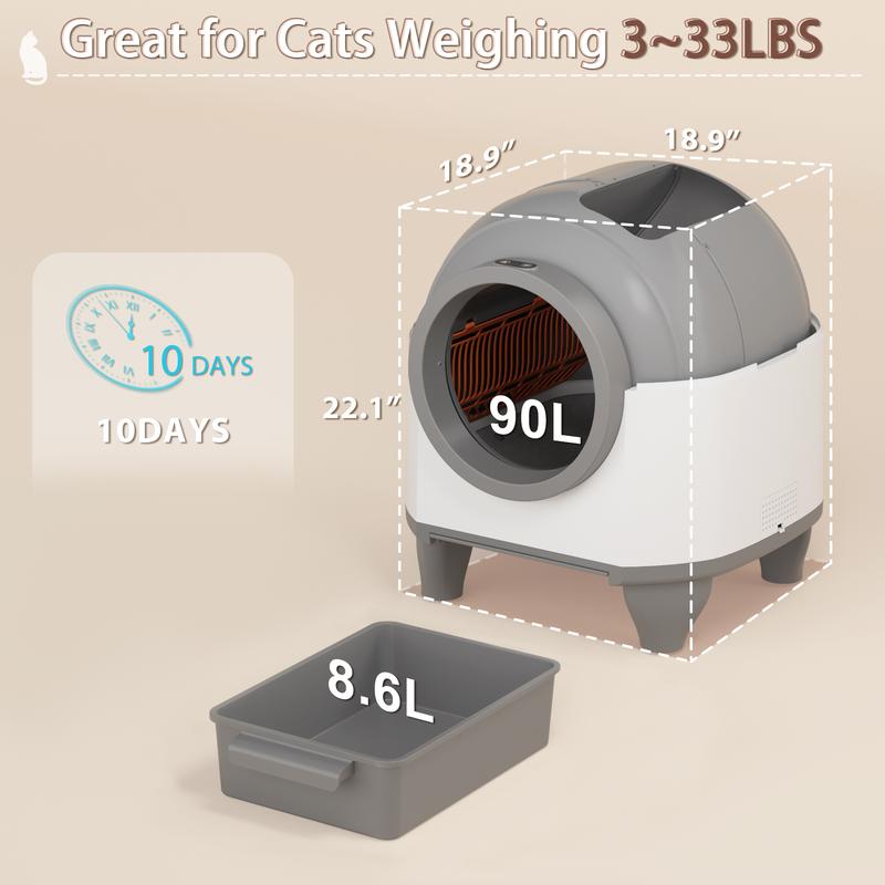 Smart Low-Noise Self-Cleaning Cat Litter Box — Safe, Quiet & App-Controlled