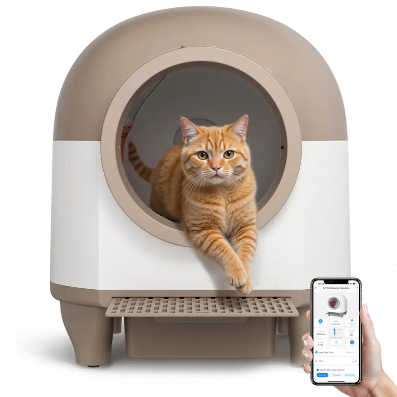 Smart Low-Noise Self-Cleaning Cat Litter Box — Safe, Quiet & App-Controlled