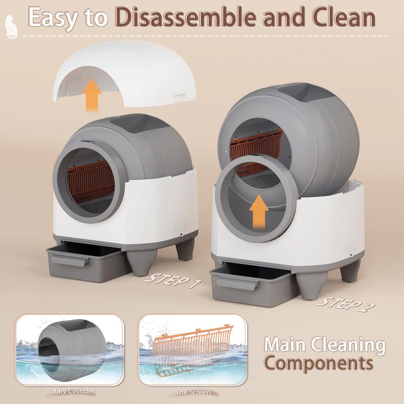 Smart Low-Noise Self-Cleaning Cat Litter Box — Safe, Quiet & App-Controlled