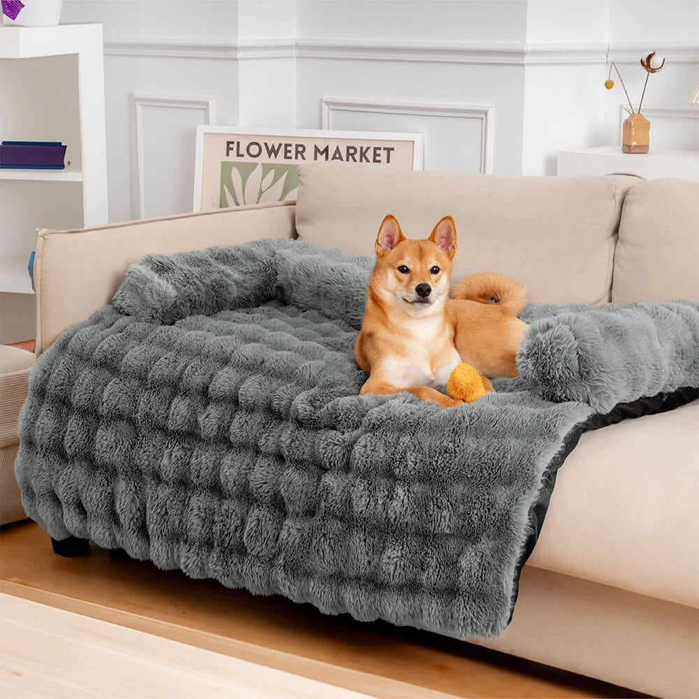 Fluffy Fuzzy Calming Dog Bed & Sofa Protector — Comfort Meets Style