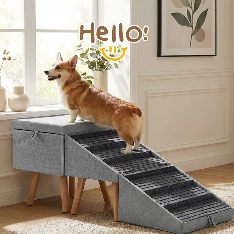 2-in-1 Dog Ramp & Ottoman — Safe Support Meets Smart Home Design