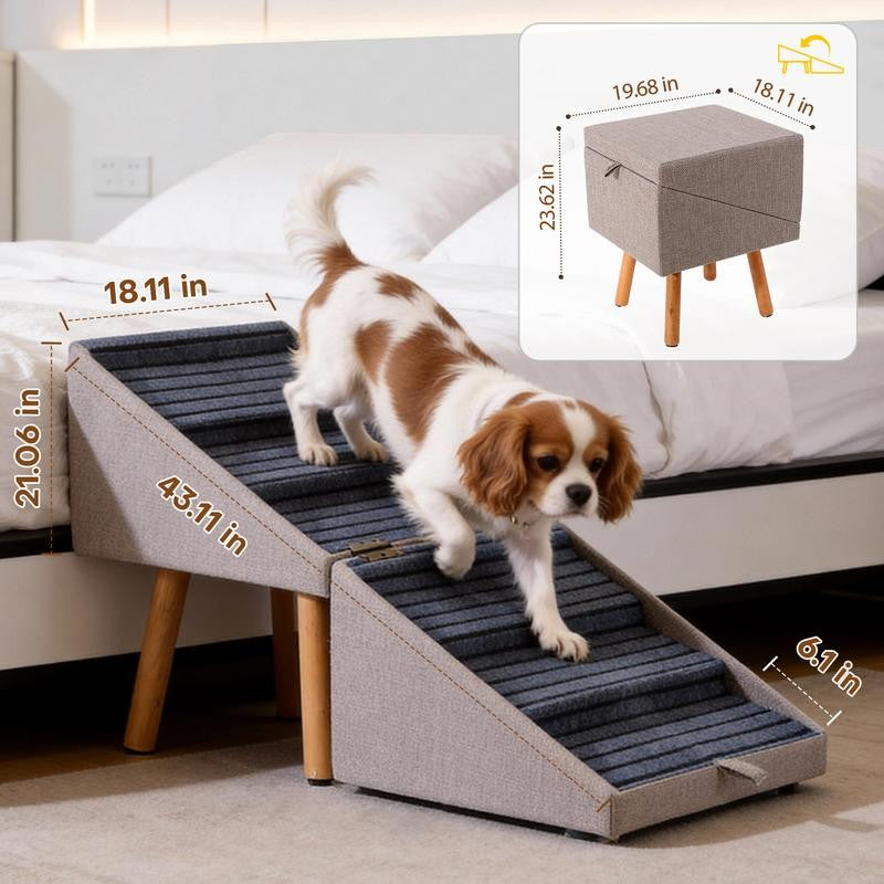 2-in-1 Dog Ramp & Ottoman — Safe Support Meets Smart Home Design