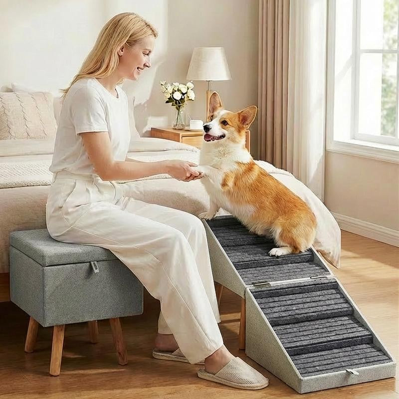 2-in-1 Dog Ramp & Ottoman — Safe Support Meets Smart Home Design